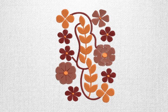 Autumn Floral Vine: A Cozy Embroidery Design