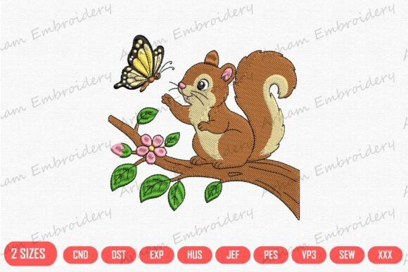 Celebrating Nature: Curious Squirrel and Butterfly