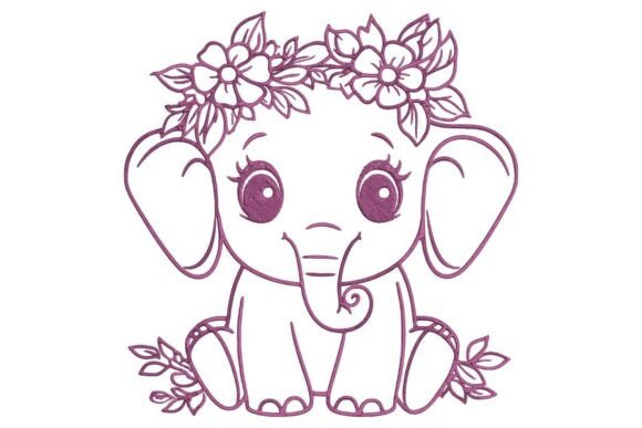 Charming Boho Baby Elephant in Purple
