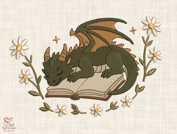 Charming Book with Flowers Embroidery Design