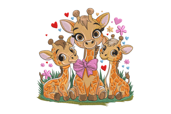 Charming Chibi Giraffe Family for Business