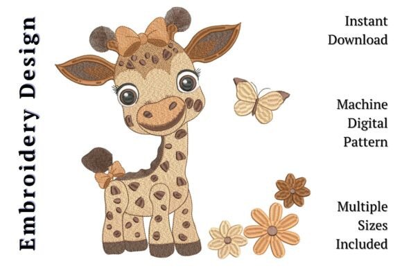 Charming Cute Baby Girl Giraffe Bow Butterfly