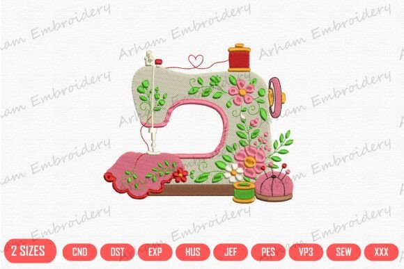 Charming Floral Vintage Sewing Machine
