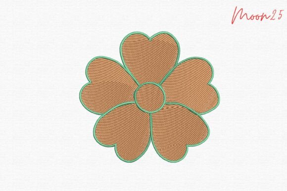 Elegant Heart Petal Floral Embroidery Design