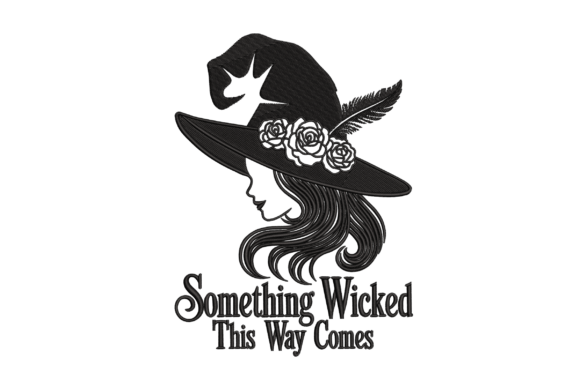 Elegant Witch Embroidery for Halloween