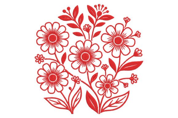 Flowers Embroidery Design: A Premium Sweatshirt Accent