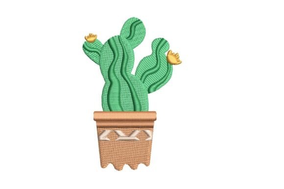 Funky Potted Cactus: A Quirky Embroidery Gem