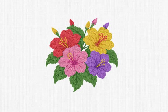 Hibiscus Floral Embroidery: A Tropical Delight