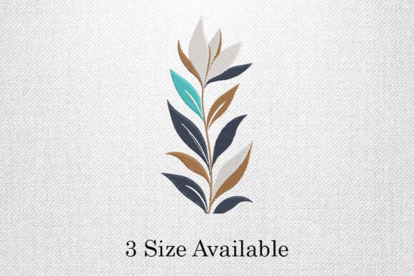 Modern Leaf Branch: A Contemporary Embroidery Design