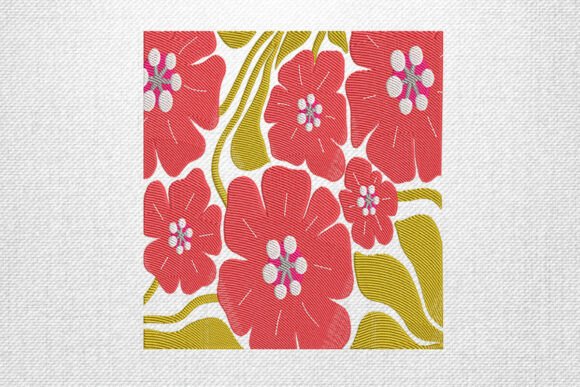 Red Floral Pattern: A Bold and Elegant Embroidery Design