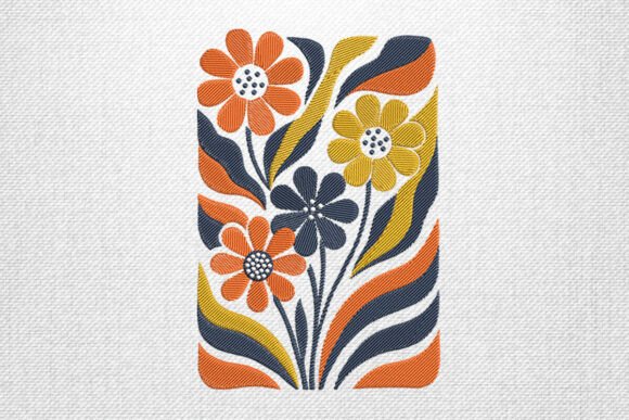 Retro Floral Embroidery for Boutique Apparel