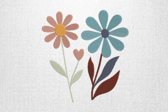 Review: Blue and Peach Floral Embroidery Art