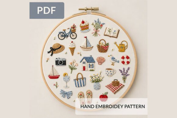 Summer Cottagecore Hand Embroidery Pattern