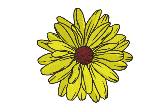 Yellow Daisy: A Premium Embroidery Design